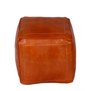 Moroccan pouf in goat leather